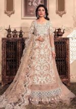 MARIA B Organza Embroidered Suit with Silk Trouser – Heavy Handwork