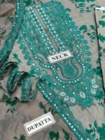 ANEELAS Cotton Embroidered Suit with Chiffon Dupatta – Heavy Sequin Work - Image 4