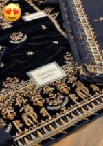 Asim Jofa Ayeza Edit Velvet Suit – 3PC Heavy Embroidered | MD-1147 - Image 4