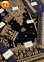Asim Jofa Ayeza Edit Velvet Suit – 3PC Heavy Embroidered | MD-1147 - Image 3