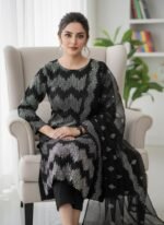 Eid Lawn 3PC Suit – Heavy Embroidery with Chiffon Dupatta