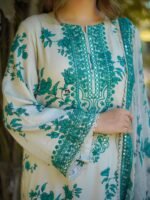 ANEELAS Cotton Embroidered Suit with Chiffon Dupatta – Heavy Sequin Work - Image 5