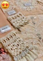 MARIA B Organza Embroidered Suit with Silk Trouser – Heavy Handwork - Image 5