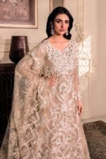 MARIA B Organza Embroidered Suit with Silk Trouser – Heavy Handwork - Image 8