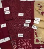 Zarqash Luxury Collection 3-Piece Unstitched Chikankari Embroidered dress - Image 4