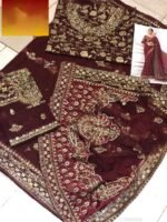 Maria B Wedding Saree – Luxury Net Heavy Embroidered Saree with Silk Pallu | King Copy Designer Collection - Image 7