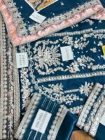 Aneela's Luxury Embroidered Chiffon Wedding Collection- MEROON With Chiffon Duppata - King Copy - Image 4