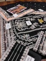 Aneela's Luxury Embroidered Chiffon Wedding Collection- MEROON With Chiffon Duppata - King Copy - Image 7