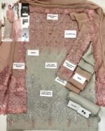MARIA B Wedding & Eid Collection Chiffon Suit – Handworked Premium Design - Image 3