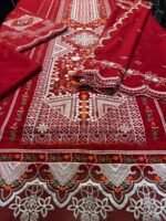 Bin Ilyaas 3PC Embroidered Winter Suit for Women – Dhank Fabric with Cutwork Shawl | Ayzel Clothing - Image 4