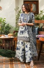 Elegant Lawn Suit with Chiffon Dupatta – Printed & Embroidered Design